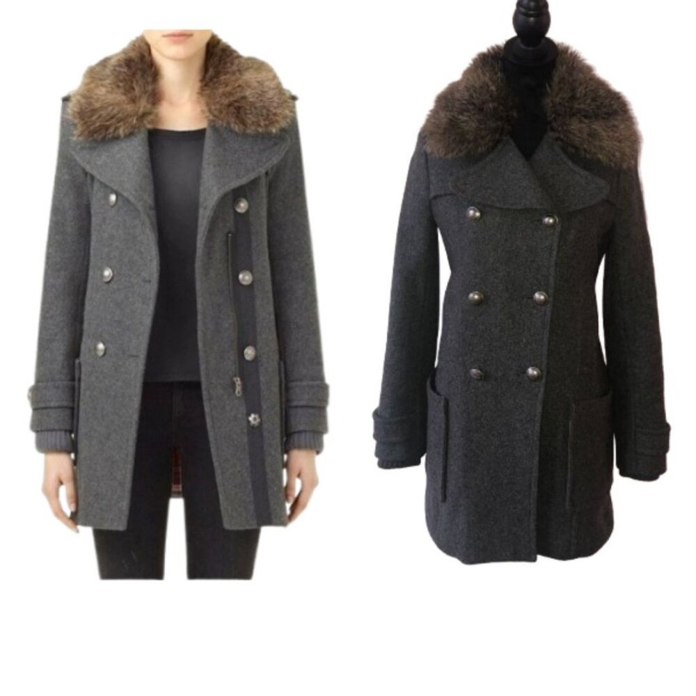 Aritzia Community Gray Cadet Wool Double-Breasted Size XS